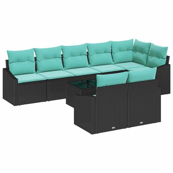 Ensemble de canapés 9 pc noir polyrotin