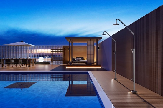 Douche en acier inoxydable 316 design raffine orientable 2 sorties