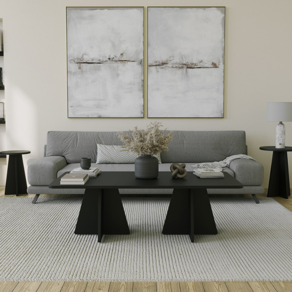 Table basse design noire shamp