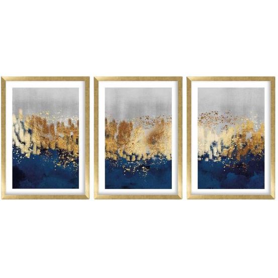 Ensemble de 3 tableaux décoratifs abstrait paysage