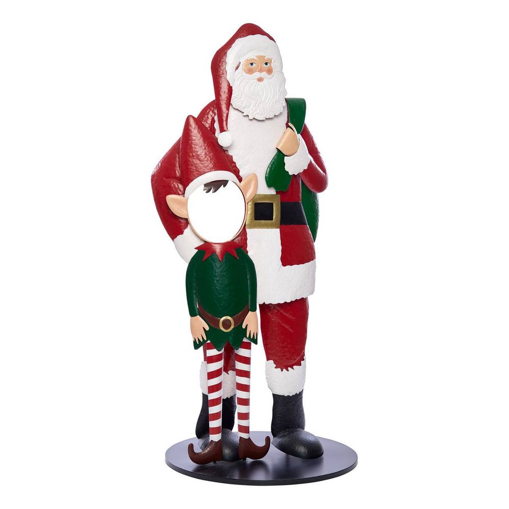 Stand photo père noël en métal h. 177 cm