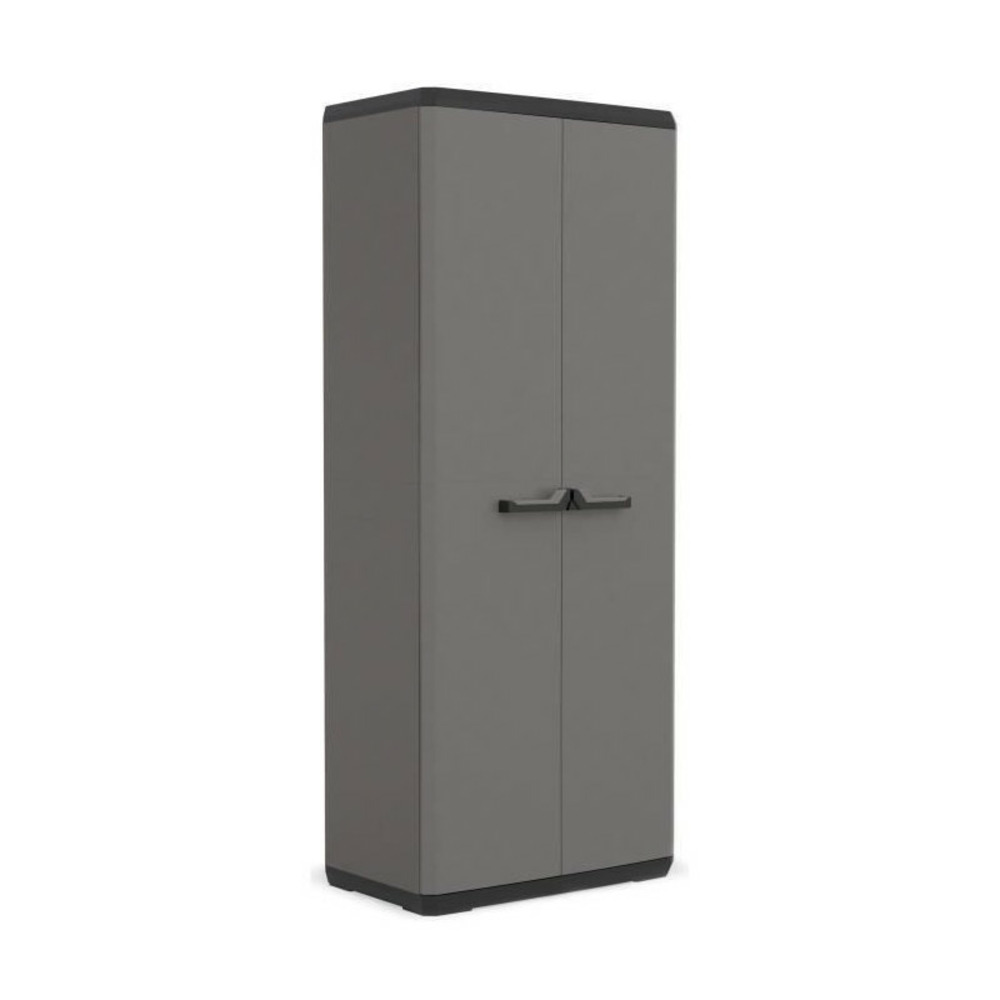 Kis armoire de rangement piu haute - 68 x 39 x 166 cm - gris anthracite et noir