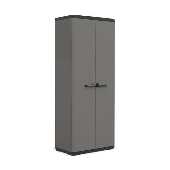 Kis armoire de rangement piu haute - 68 x 39 x 166 cm - gris anthracite et noir