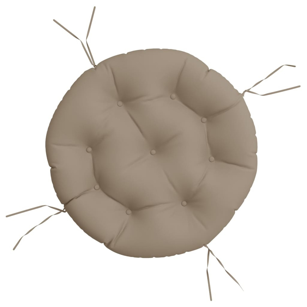 Coussin rond taupe ø 60 x11 cm tissu oxford