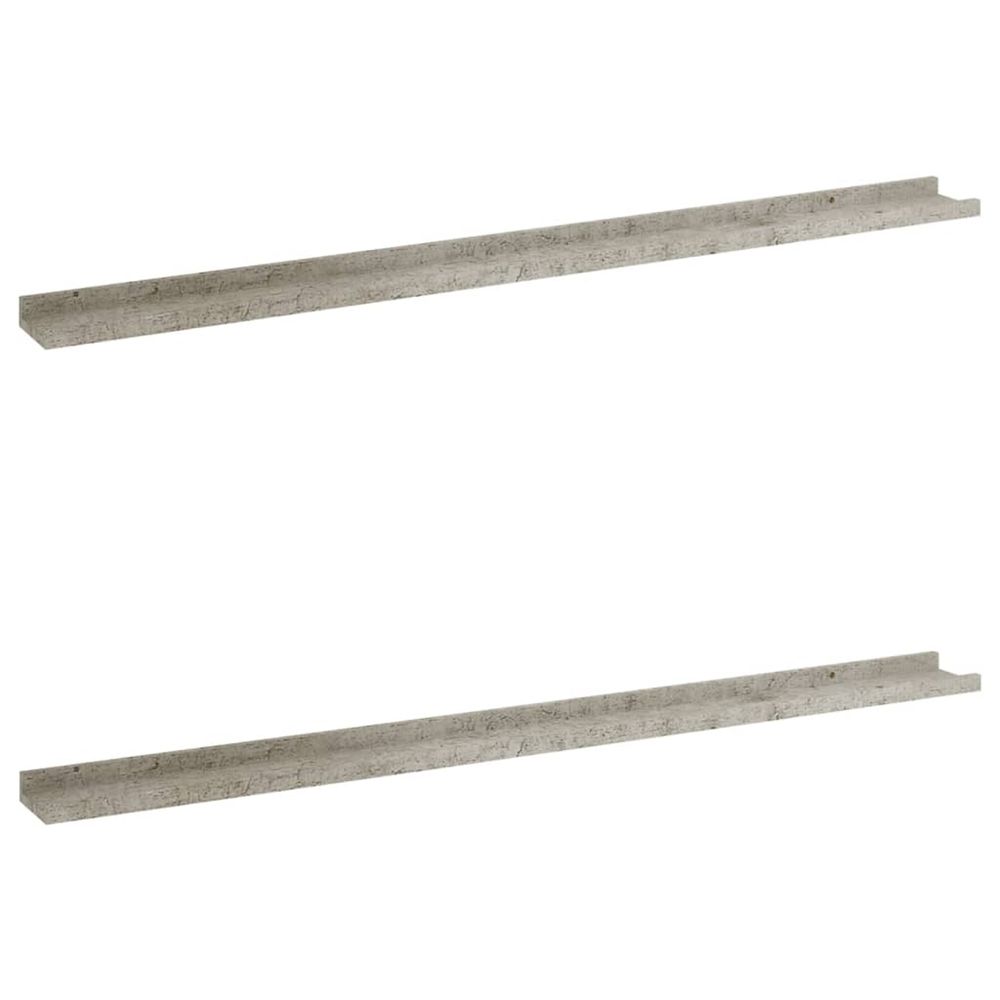 Étagères murales 2 pcs gris béton 115x9x3 cm