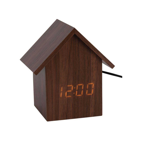 Réveil led en bois house bois foncé