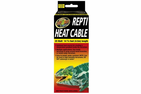 Câble chauffant - repti heat 25 w - chauffage pour terrarium destiné aux reptiles (lézards, serpents), amphibiens et invertébrés