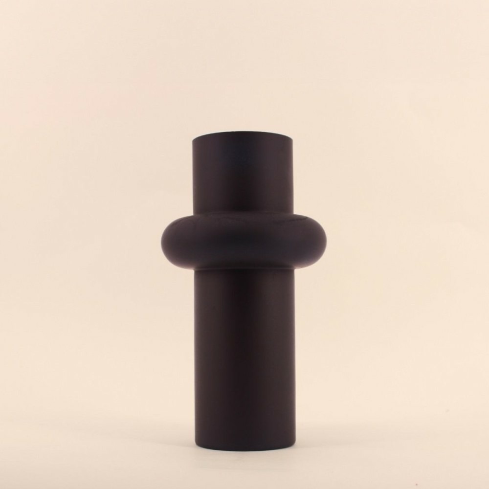 Vase anneau en verre noir 31cm