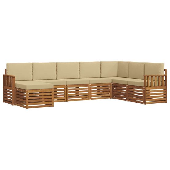 Ensemble de canapés d'extérieur 8 pc naturel et beige