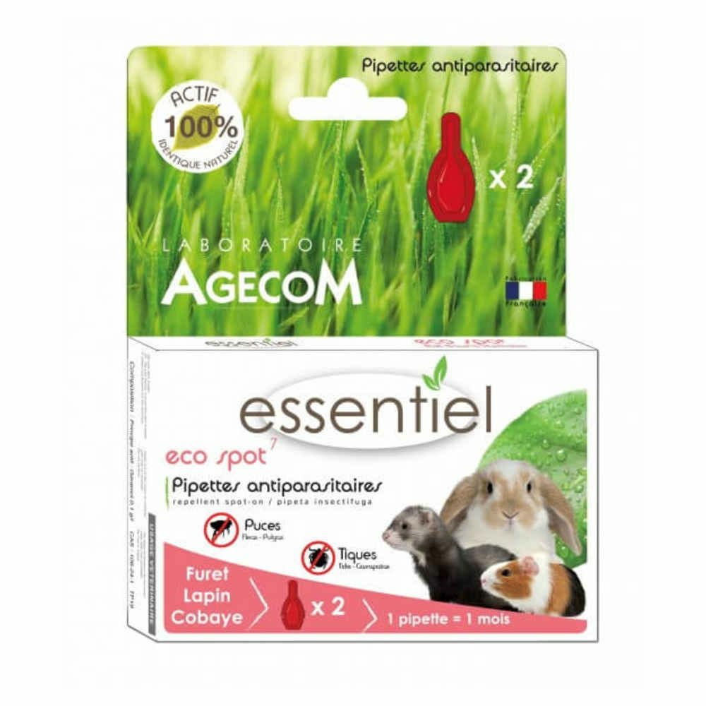 Pipettes antiparasitaires eco spot 7 furets et lapins essentiel 2x0,6ml