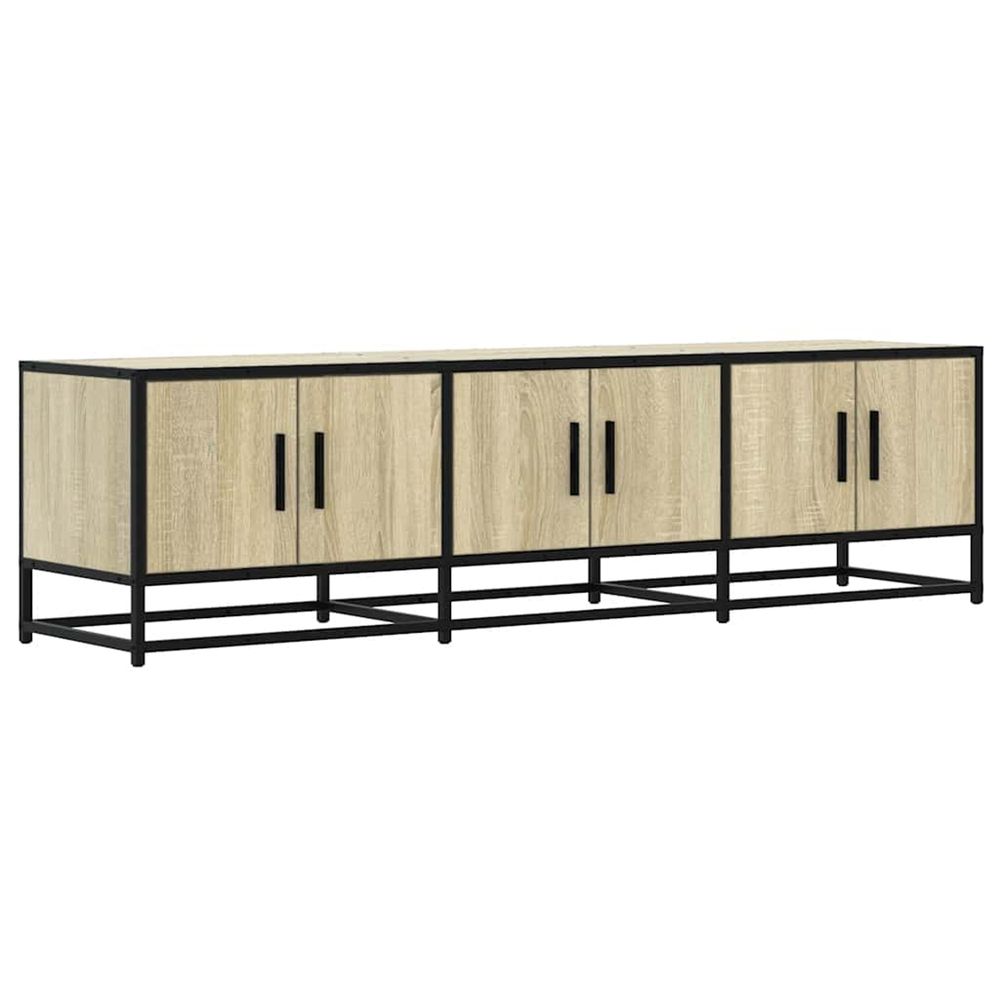Meuble tv chêne sonoma 150x35x41 cm bois d'ingénierie et métal