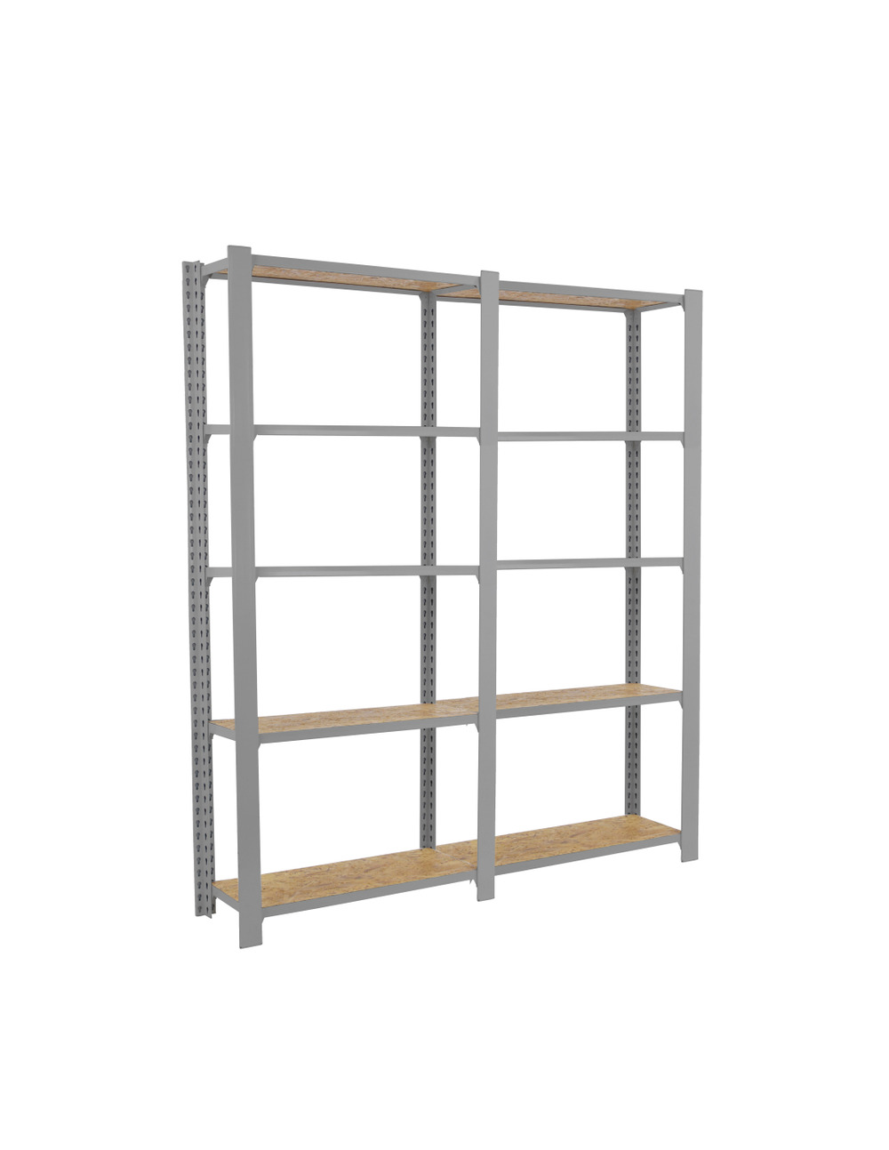 Etagère légère sans vis officlick 5/300 wood 1600 gris/osb gris/osb 2100x1600x300 - simonrack