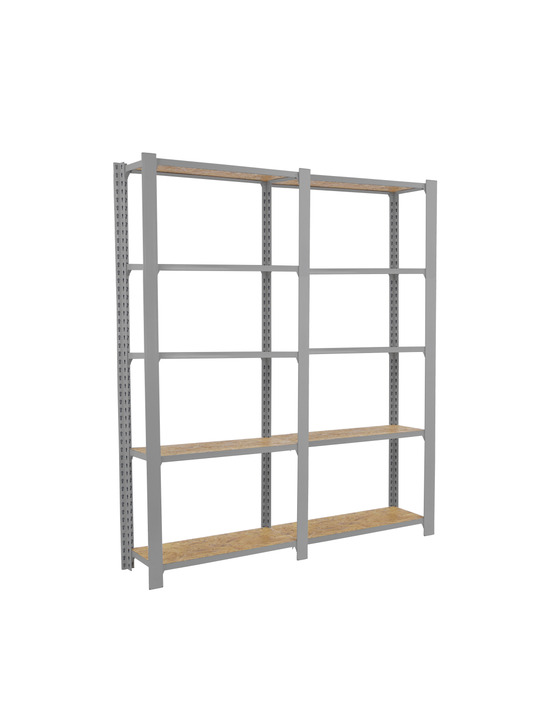 Etagère légère sans vis officlick 5/300 wood 1600 gris/osb gris/osb 2100x1600x300 - simonrack