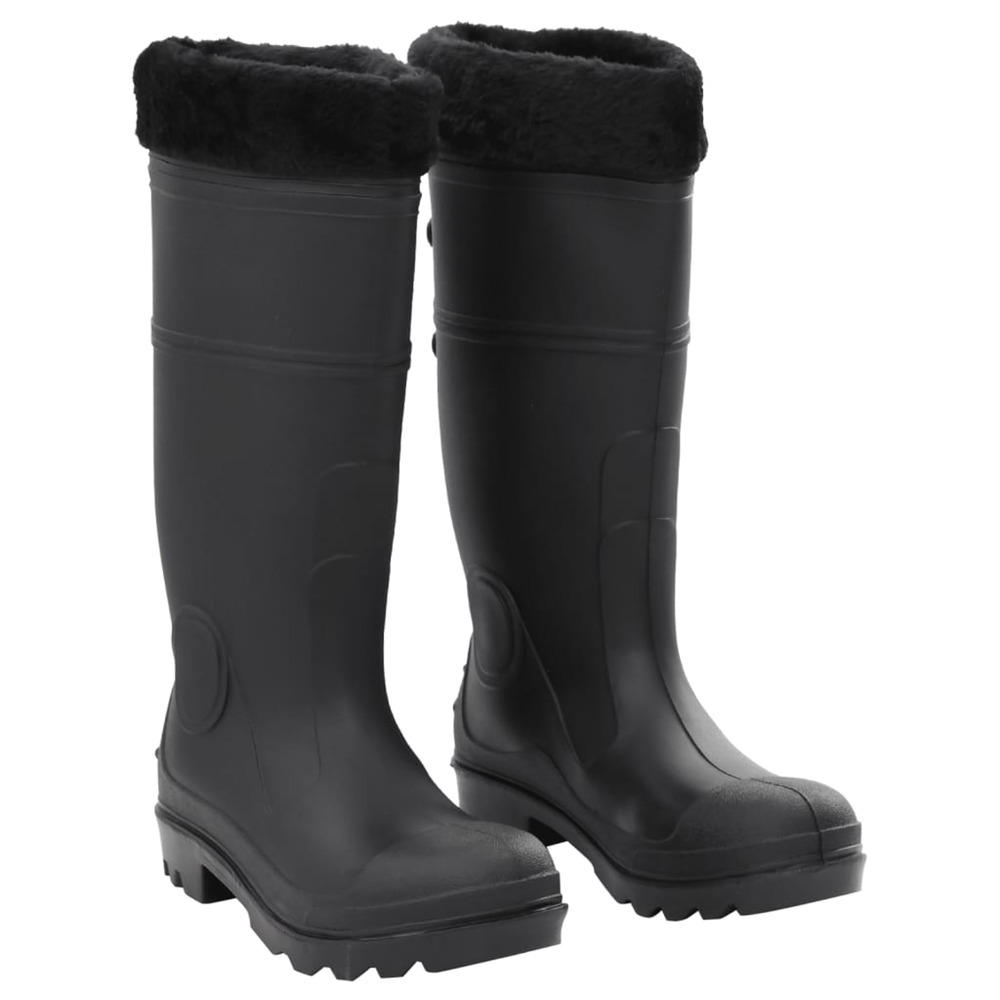 Bottes de pluie avec chaussettes amovibles noir taille 39 pvc