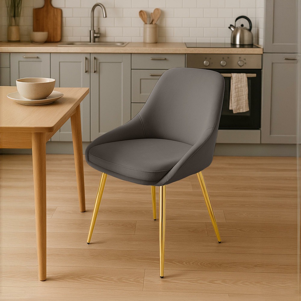 Chaise de salle à manger elmira velours doré