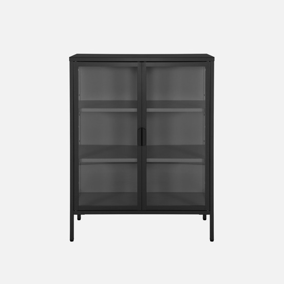 Armoire vitrine acier et verre trempé 2 portes 80cm - arkansas