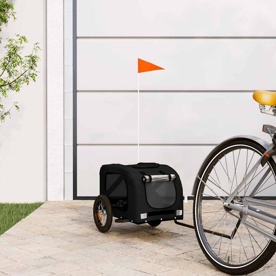 Remorque vélo chien en tissu oxford pour transport confortable et sécurisé noir
