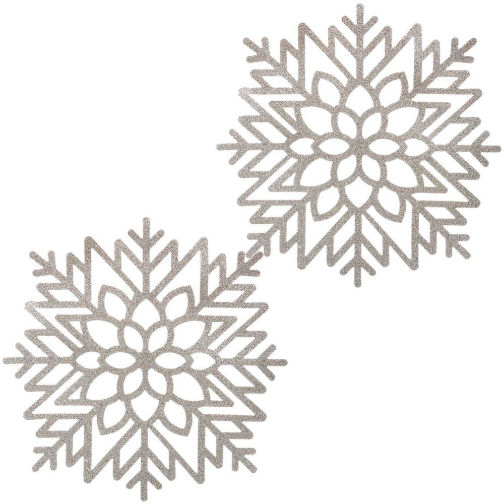 Lot de 2 sets de table en flocon pailleté - argent