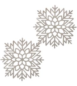 Lot de 2 sets de table en flocon pailleté - argent