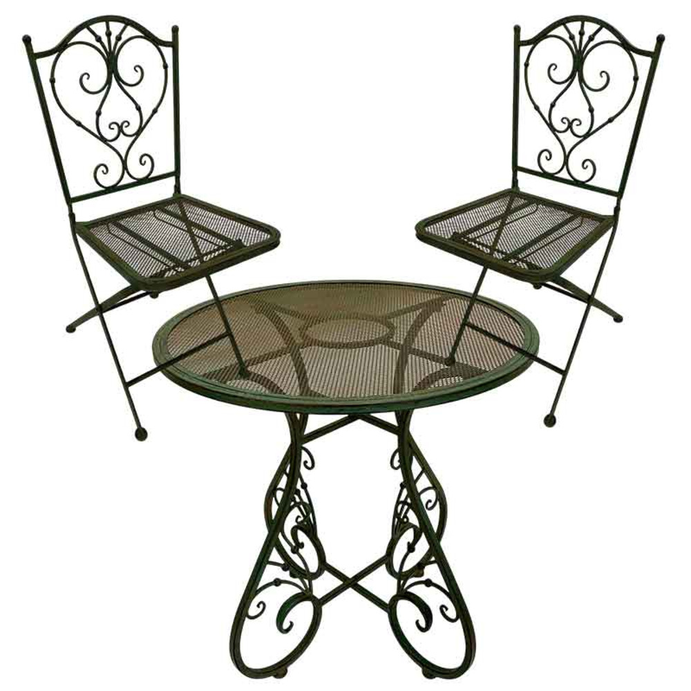 Ensemble table et 2 chaises fer 70x70x71cm