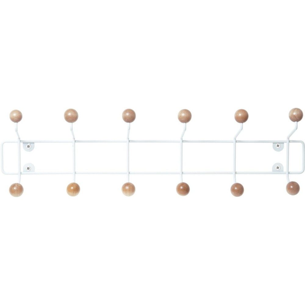 Patère 12 crochets en bois saturnus blanc et bois clair