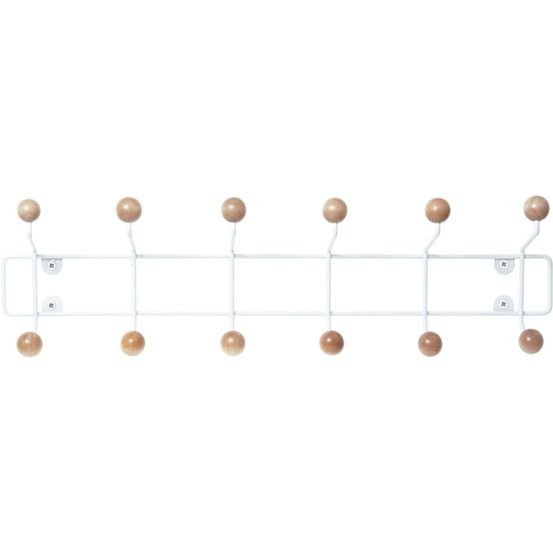 Patère 12 crochets en bois saturnus blanc et bois clair