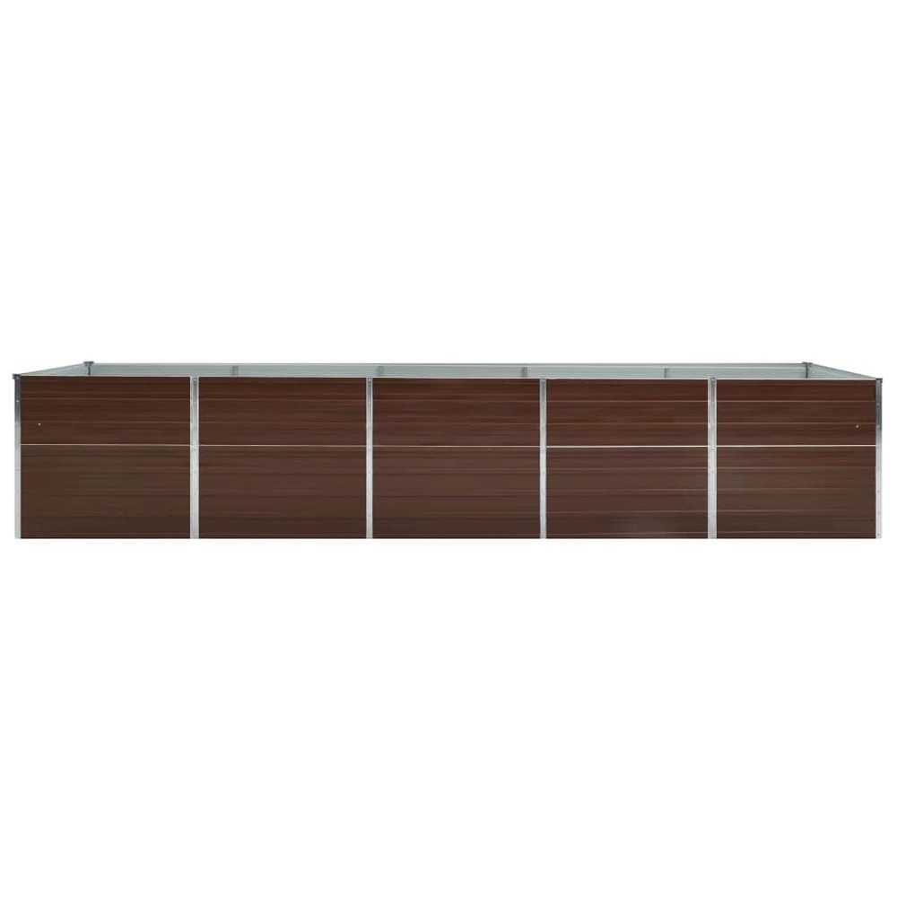 Lit surélevé de jardin acier galvanisé 400x80x77 cm marron