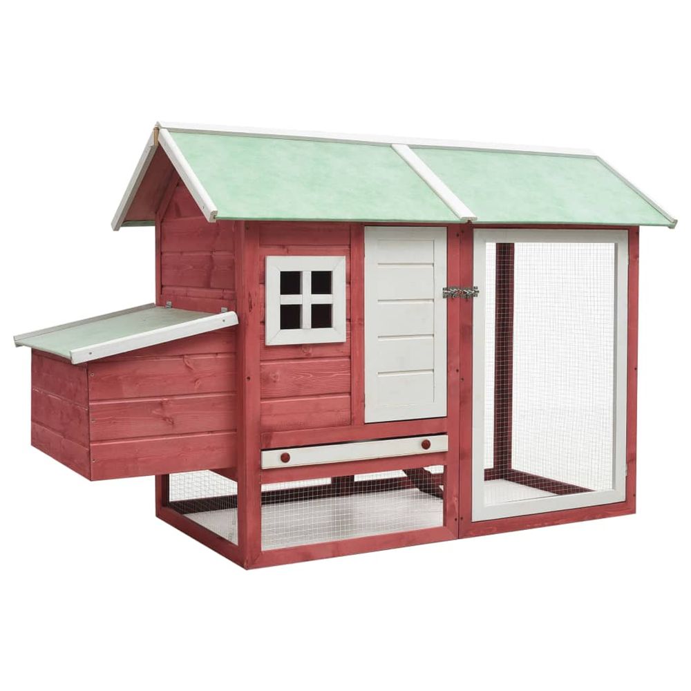 Poulailler Rouge 170x81x110 cm Bois de