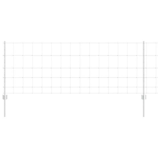 Clôture avec poteau argenté 0,8 x 100 m acier