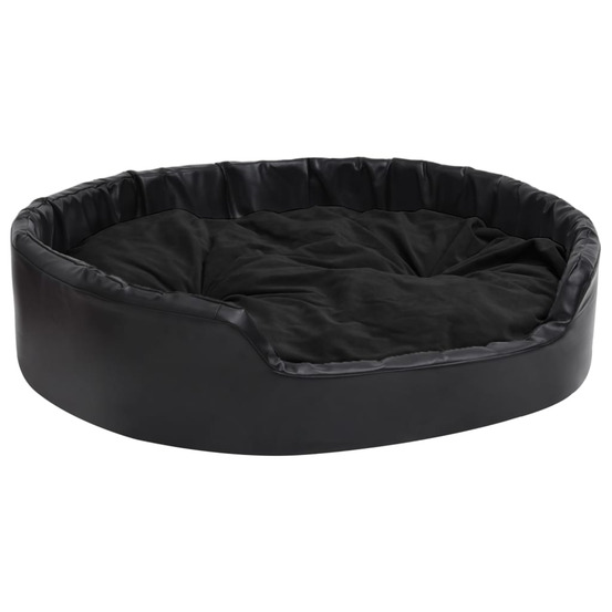 Lit pour chiens noir 99x89x21 cm peluche et similicuir