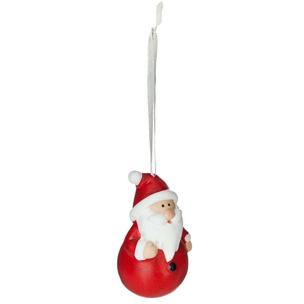 Sujet bonhomme de neige père noël h.8cm céramique