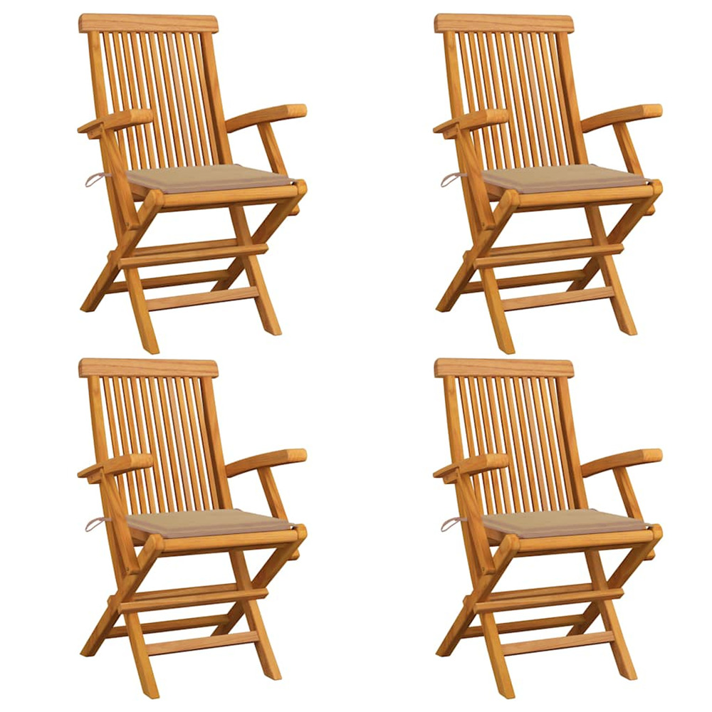 Chaises de jardin avec coussins beige