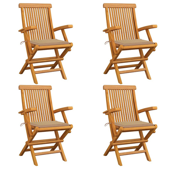 Chaises de jardin avec coussins beige