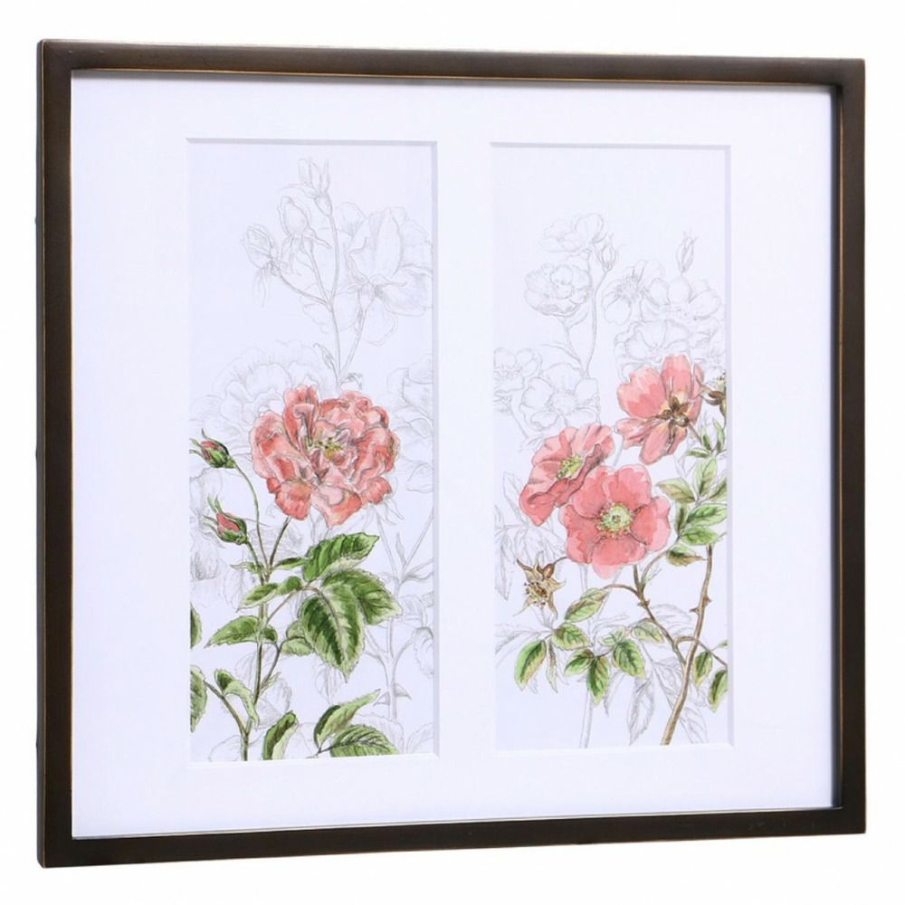 Tableau floral bois blanc - interior's