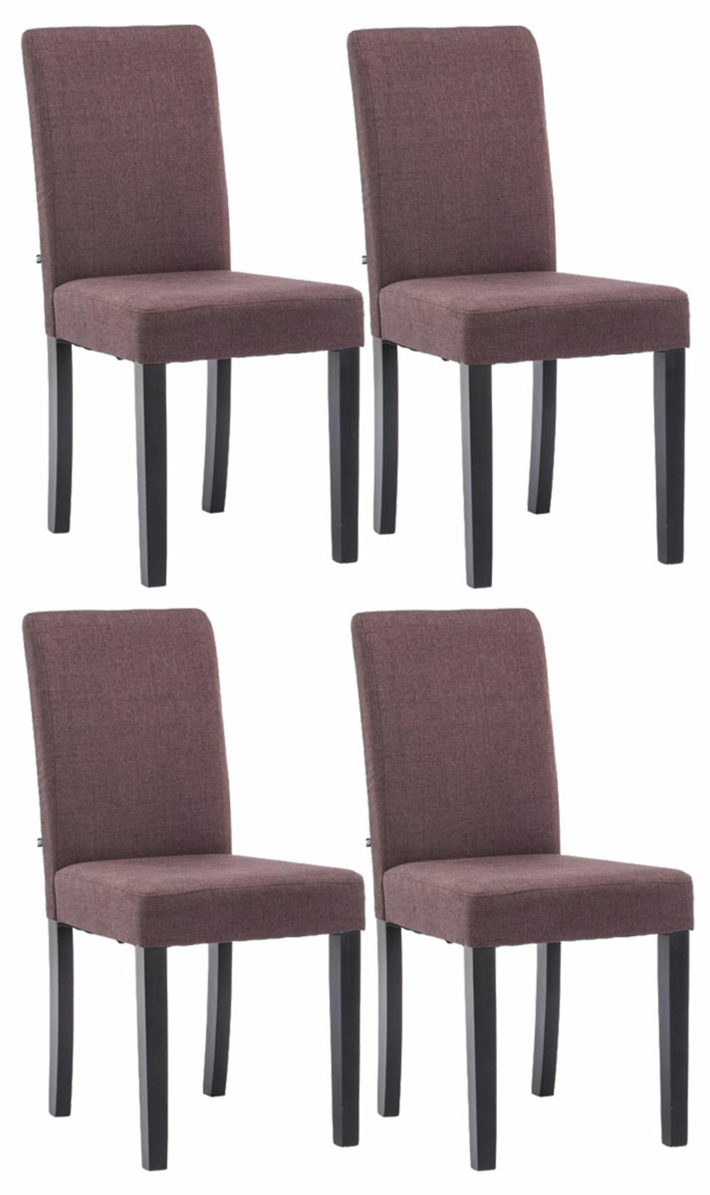 Lot de 4 chaises de salle à manger ina tissu noir