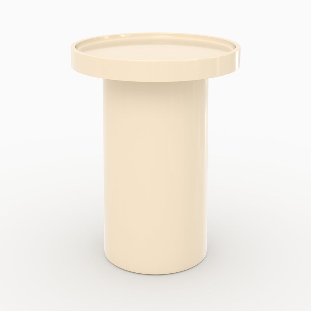 Nora-table d'appoint laquée blanche en mdf, d40 cm