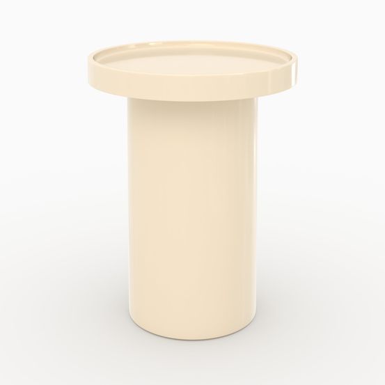 Nora-table d'appoint laquée blanche en mdf, d40 cm