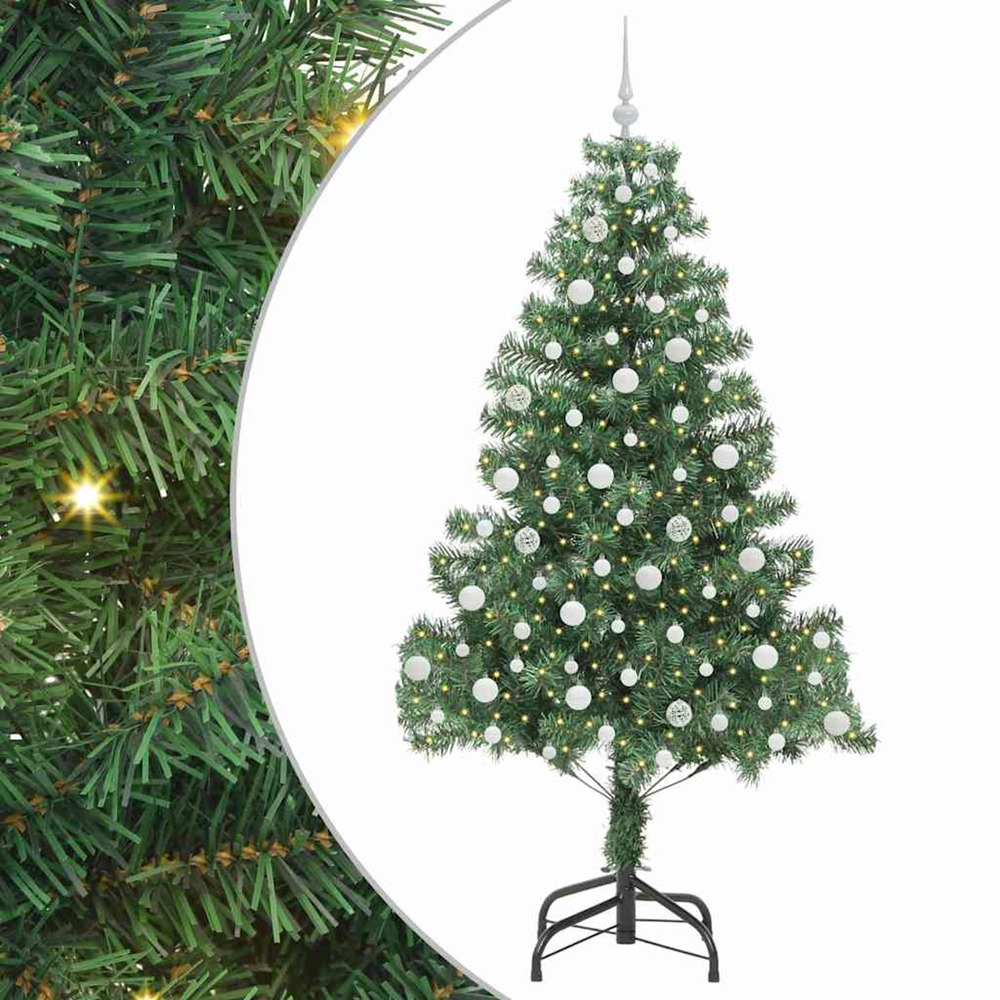 Sapin de noël avec 300 led avec support vert 210 cm pvc