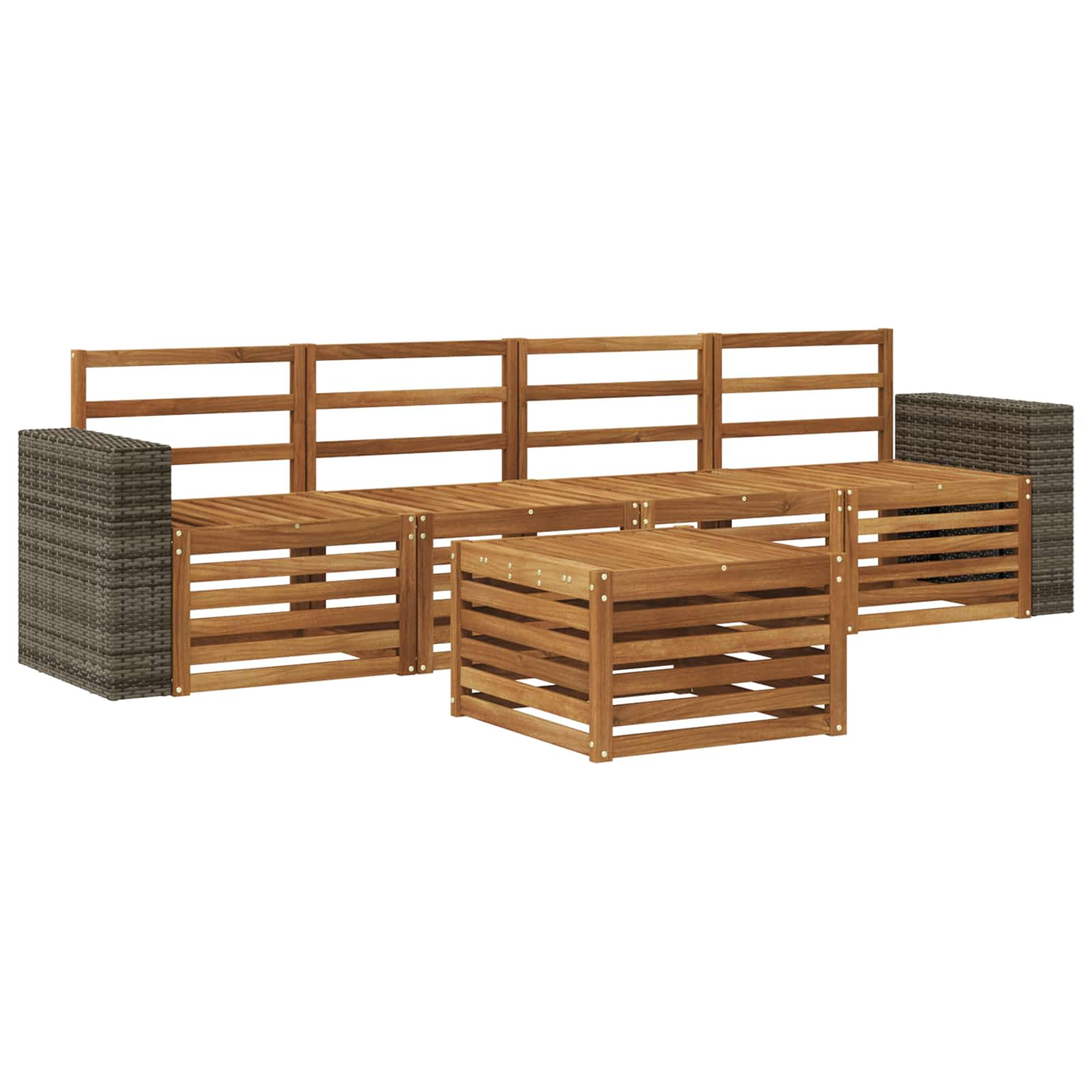 Ensemble de canapés d'extérieur 5 pcs naturel