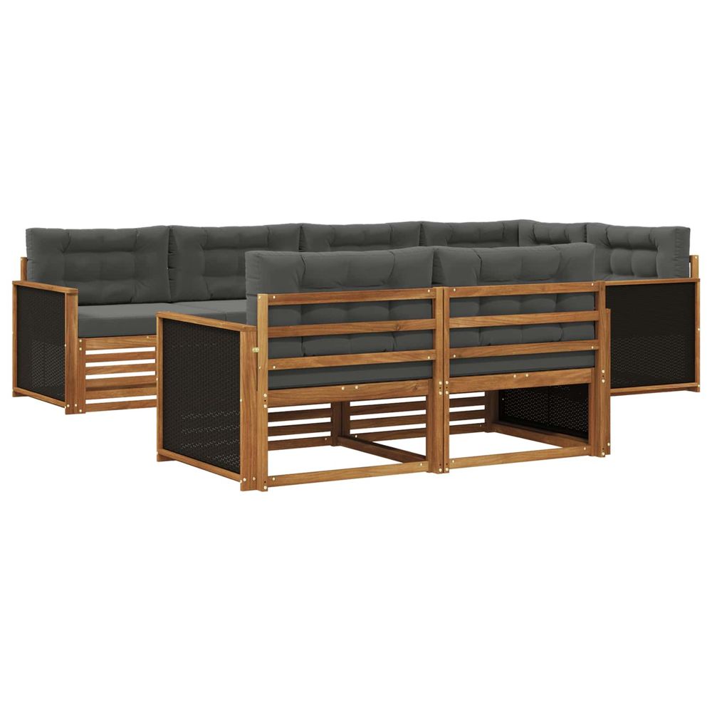 Ensemble de canapés d'extérieur 7 pc naturel et anthracite