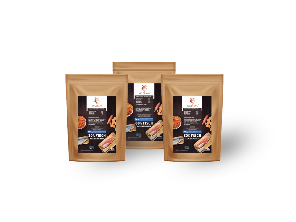 Wildfang - en-cas contenant 80 % de poisson - sans céréales - 3 x 100 g