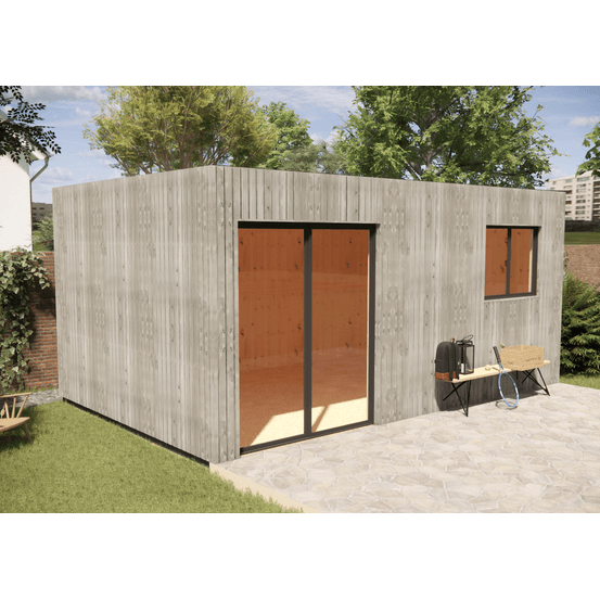 Extension maison en bois 5,5 x 3,5 x 2,7 m