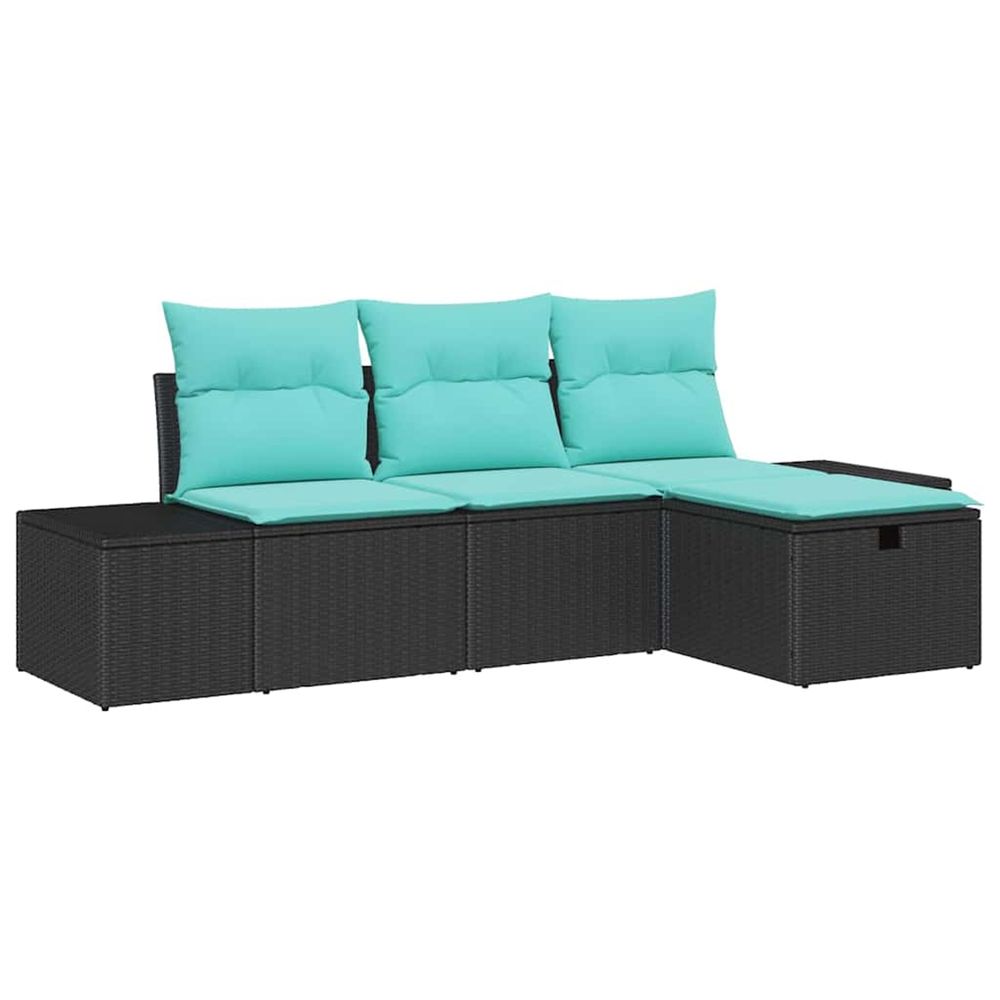 Ensemble de canapé de jardin 4 pc polyrotin