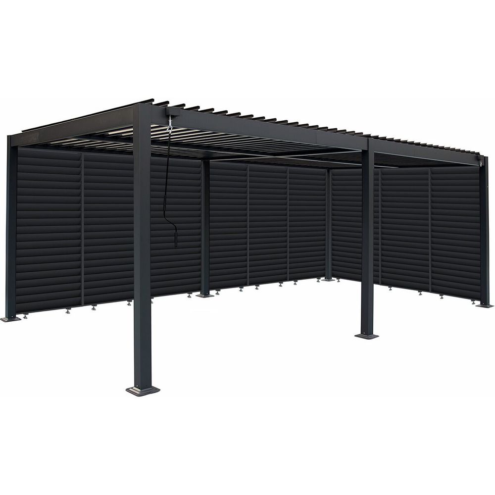 Pergola bioclimatique avec 9 persiennes en aluminium 