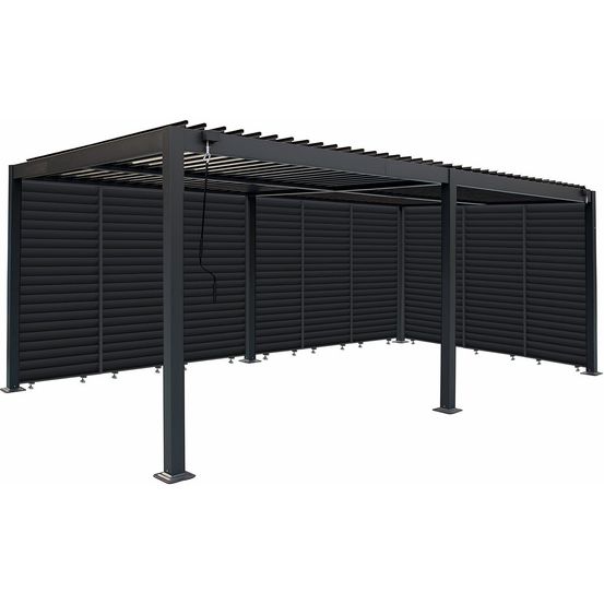 Pergola bioclimatique avec 9 persiennes en aluminium