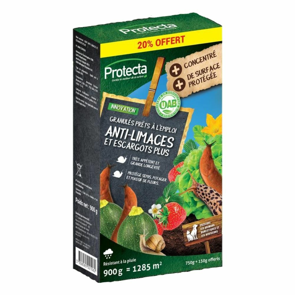 Anti limaces et escargots plus - granulés concentrés 3% - 750g + 20% gratuit