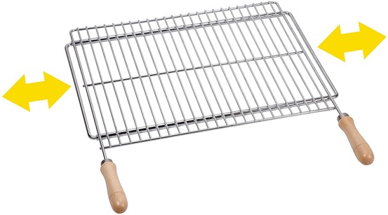 Papillon 8160400 8160400-grille de barbecue extensible, 60 x 40 cm, extensible de 62 Ã 72 cm, acier, 600x400 mm
