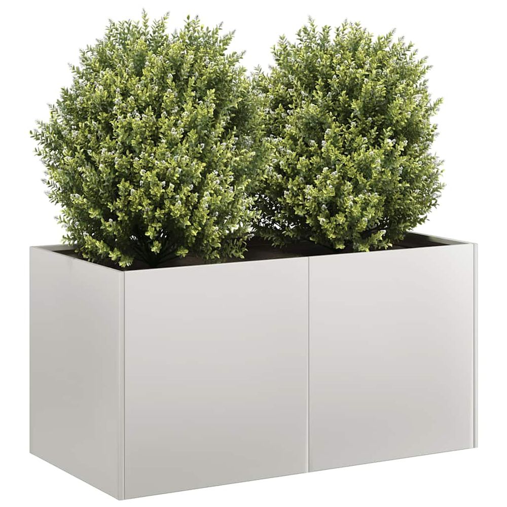Bac de plantation acier inoxydable design moderne jardin terrasse 80x40x40 cm