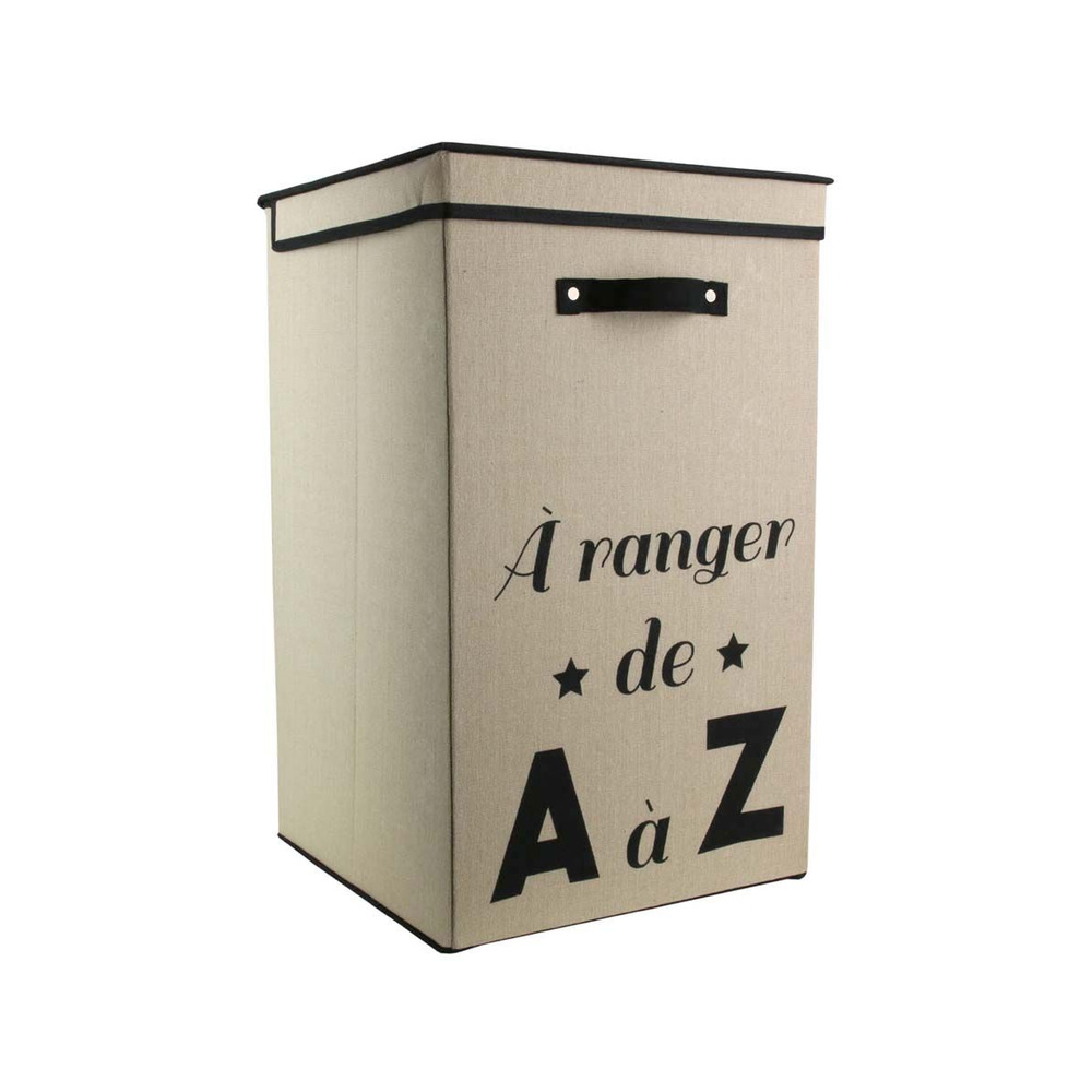 Panier à linge pliable en tissu 70l famille beige