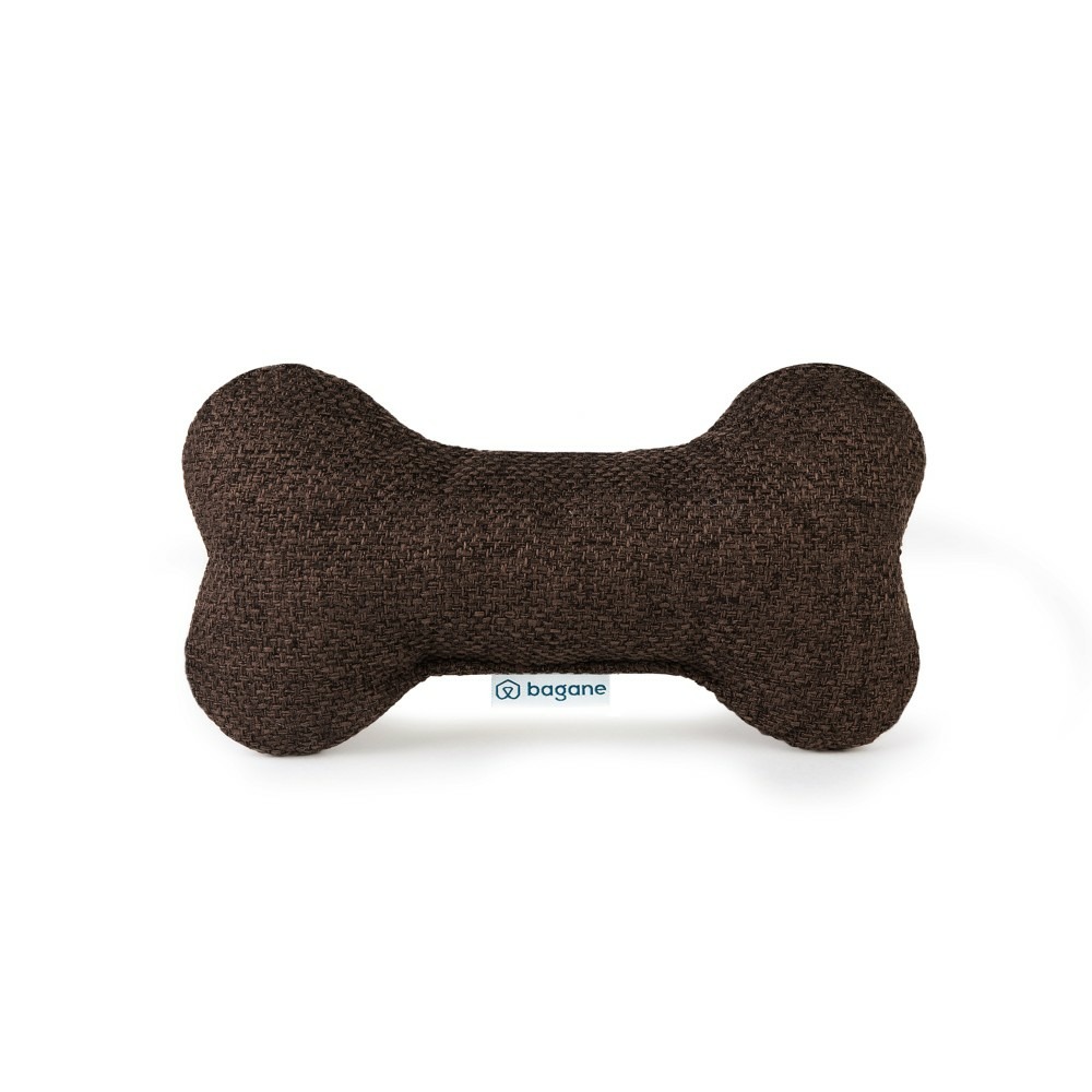 Dauphine - jouet os pour chien en tissu upcyclé chocolat, 20x12x6cm